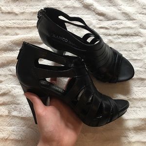 Franco Sarto Black Strappy Heel Sandal